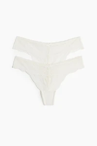 2-Pack Lace Thong Briefs