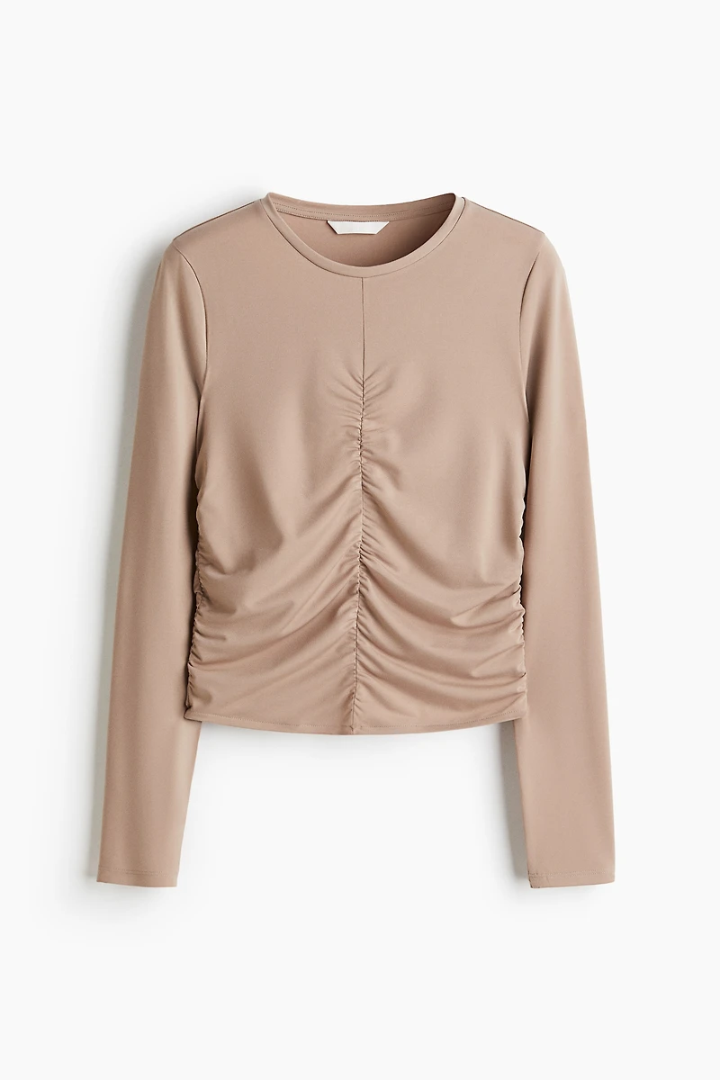 Draped Long-Sleeved Top