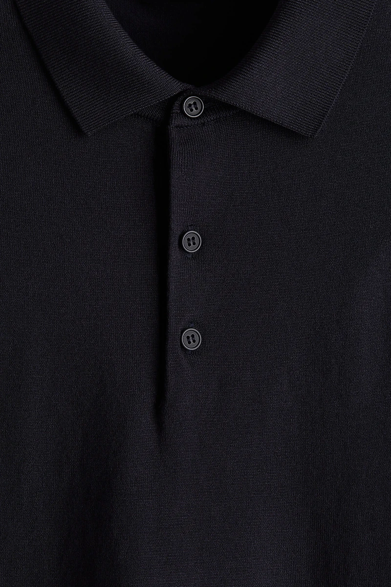 Regular-Fit Fine-Knit Polo Shirt