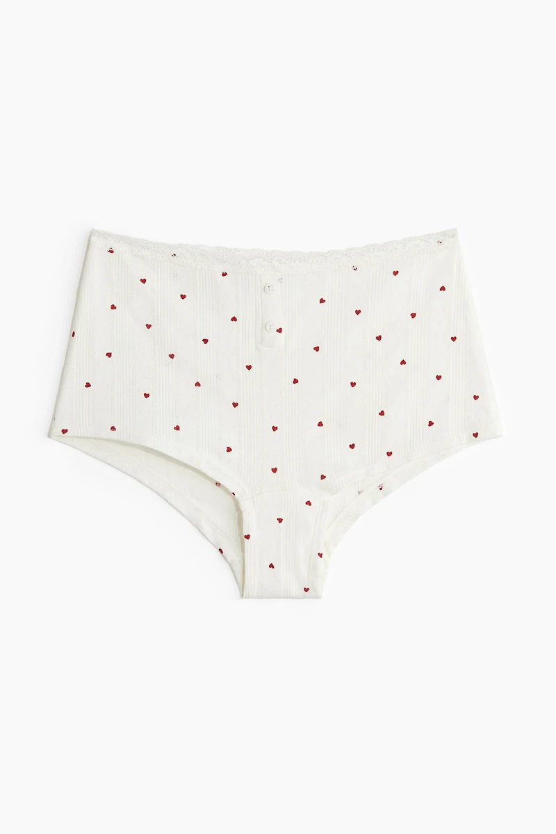 Cotton Pointelle Shortie Briefs