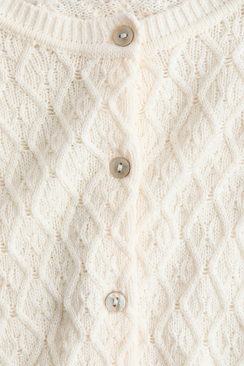 Pointelle-Knit Cotton Cardigan