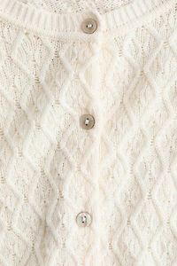 Pointelle-Knit Cotton Cardigan
