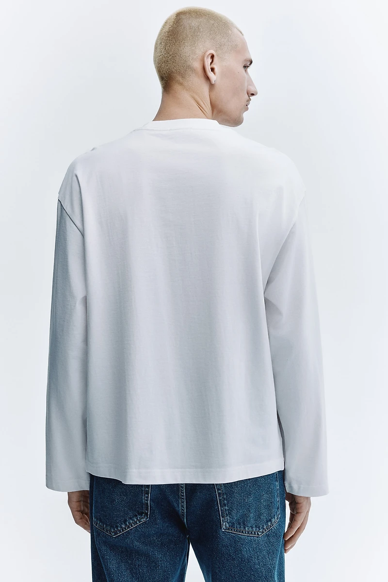Oversized Long-Sleeved Jersey Shirt