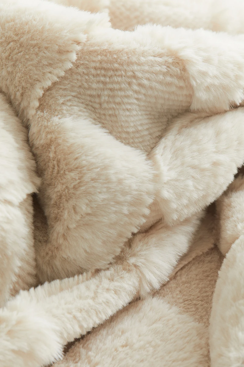 Fluffy Checked Cushion Cover