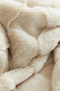 Fluffy Checked Cushion Cover