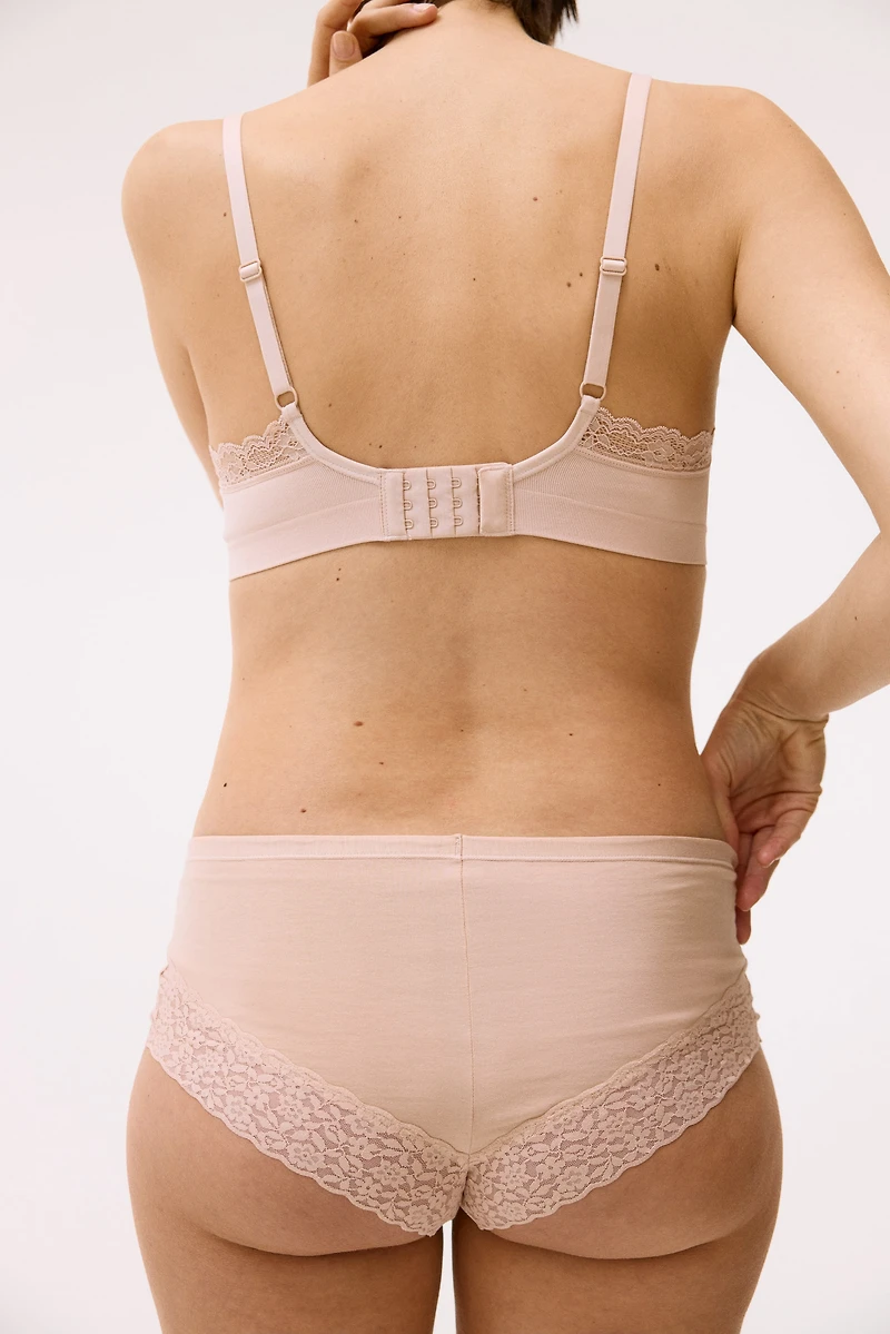 MAMA 5-Pack Lace-Trimmed Cotton Hipster Briefs