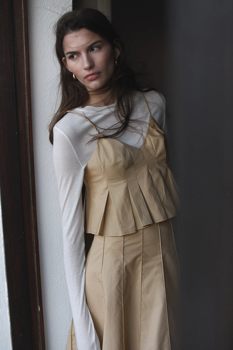 Pleated Strappy Top