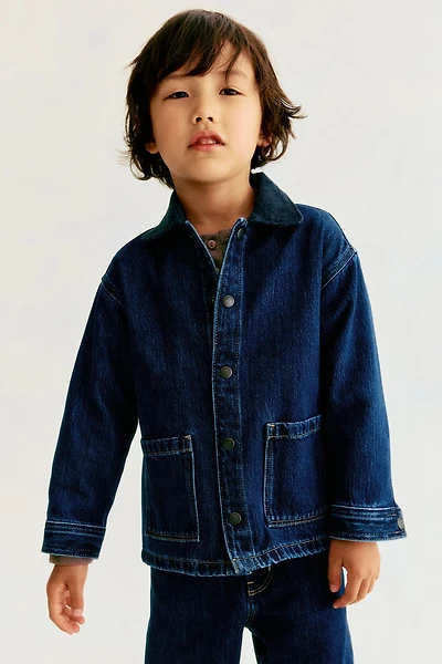 Veste en denim avec col velours côtelé