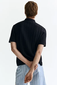 Regular-Fit Cable-Knit Shirt