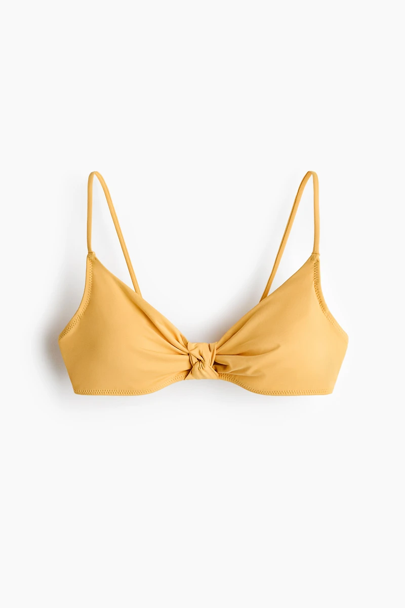 Knot-Detail Padded Bikini Top