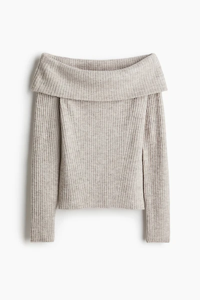 Rib-Knit Off-the-Shoulder Top