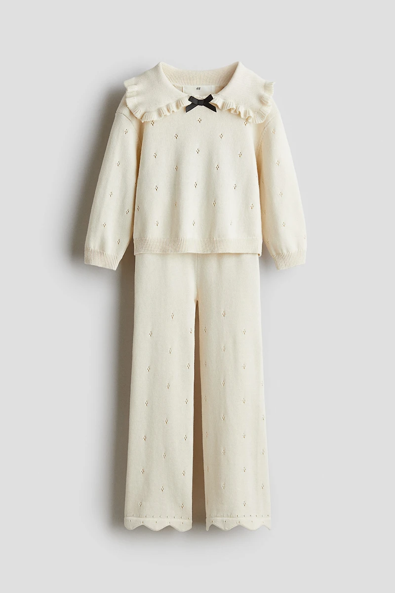 2-piece pointelle-knit set