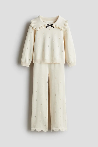 Ensemble 2 pièces en tricot pointelle