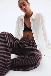 Wide-Leg Drawstring Pants