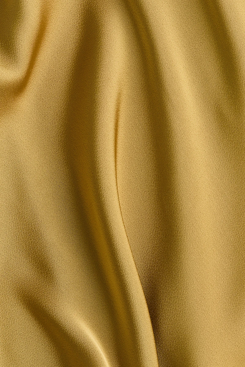 Draped-Panel Satin Strappy Top