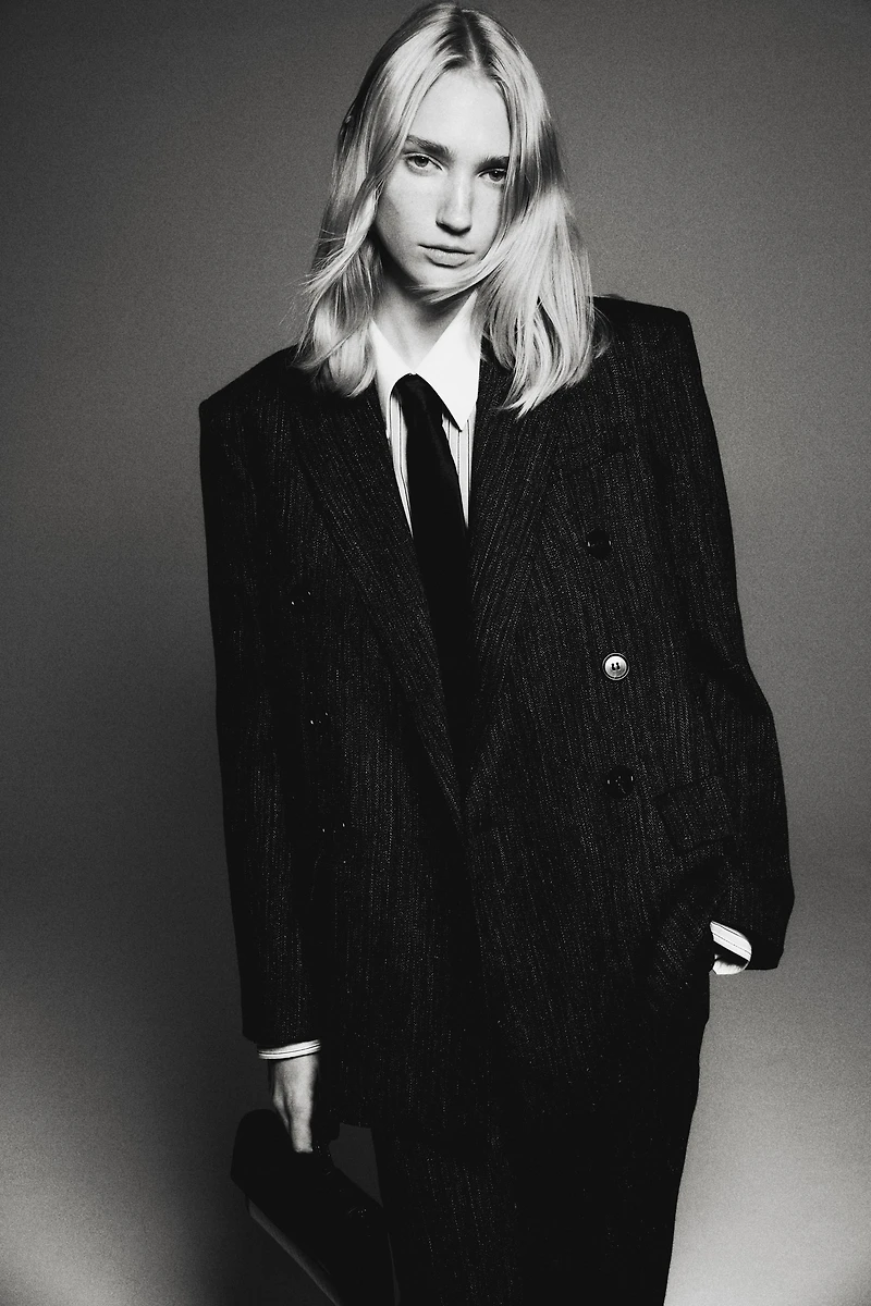 Double-Breasted Wool-Blend Blazer