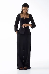 Veston en coton avec encolure carrée