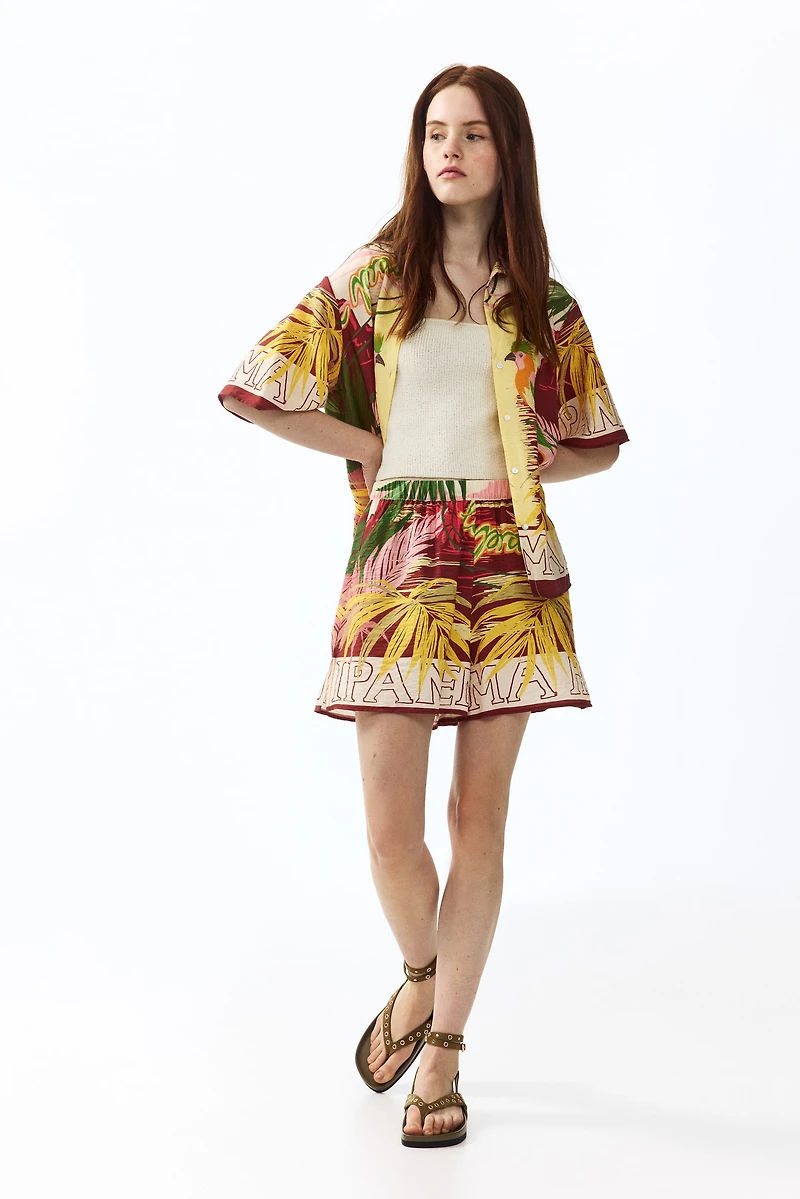 Chemise à motif avec manches courtes