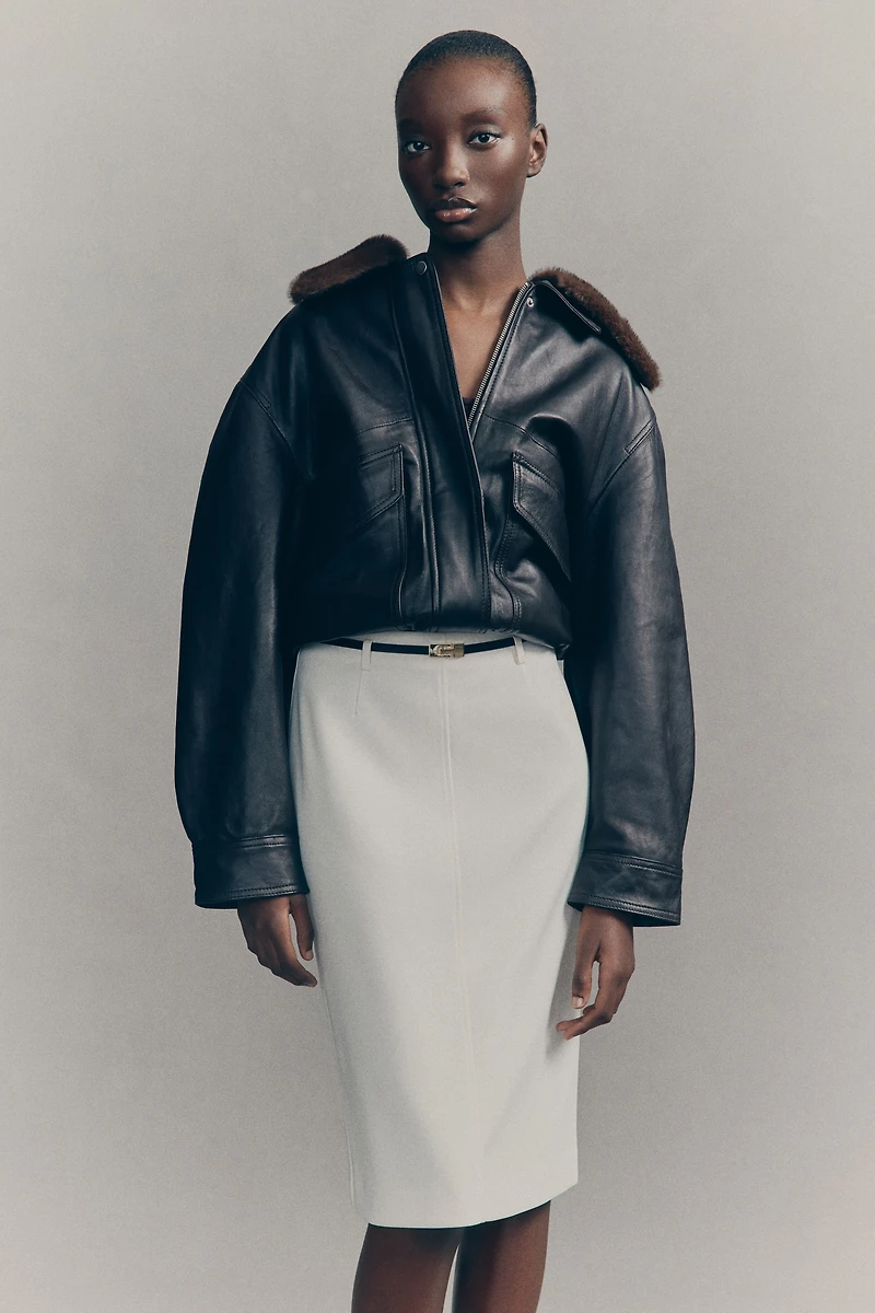 Jupe crayon avec ceinture