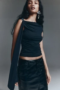 Haut asymétrique à effet drapé