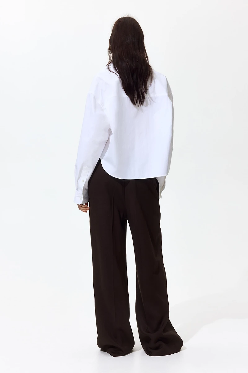 Pantalon large en lin mélangé
