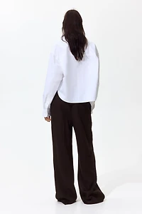 Pantalon large en lin mélangé