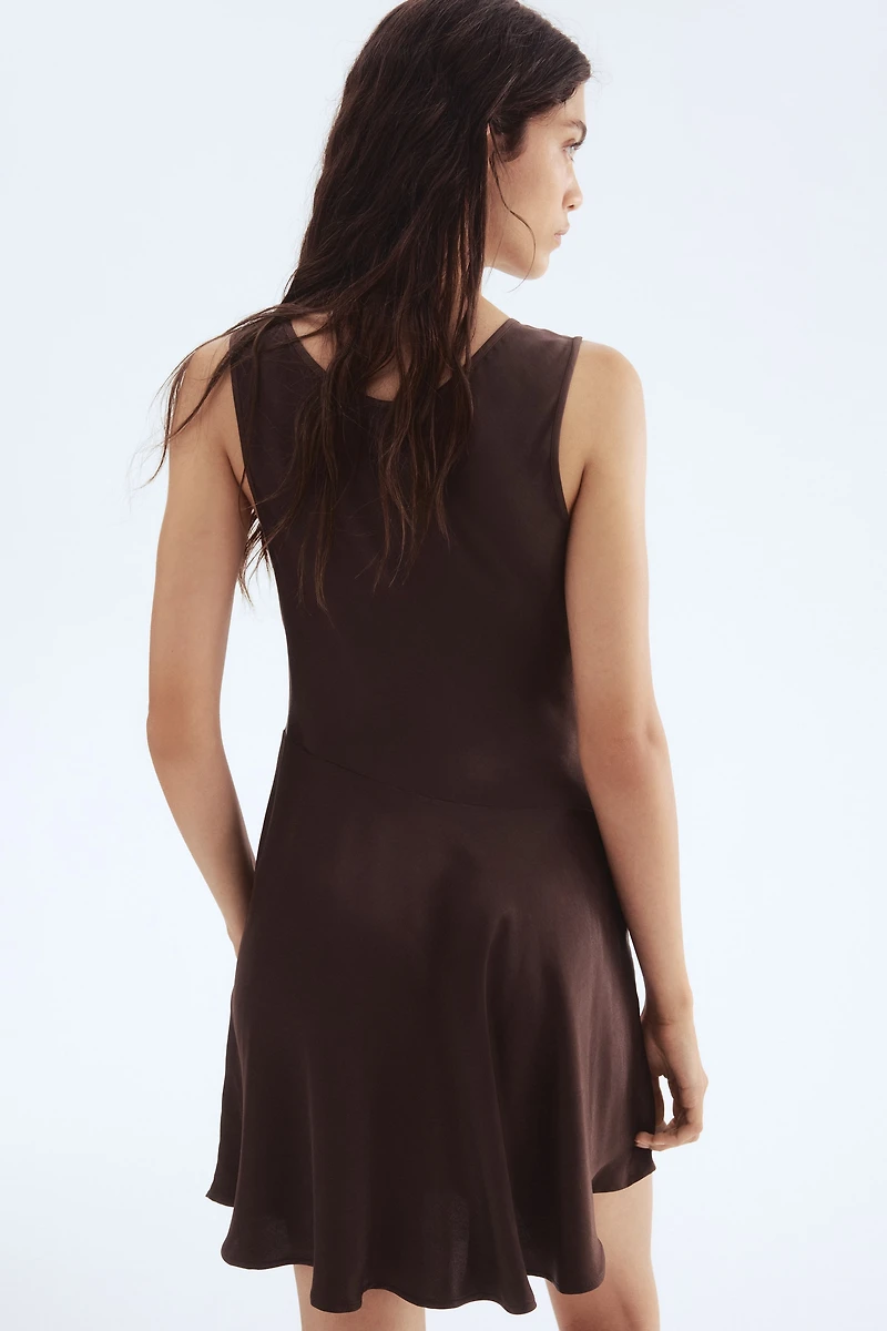 Flared satin dress