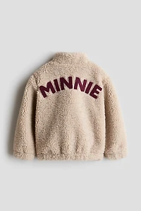 Appliquéd Teddy Fleece Jacket