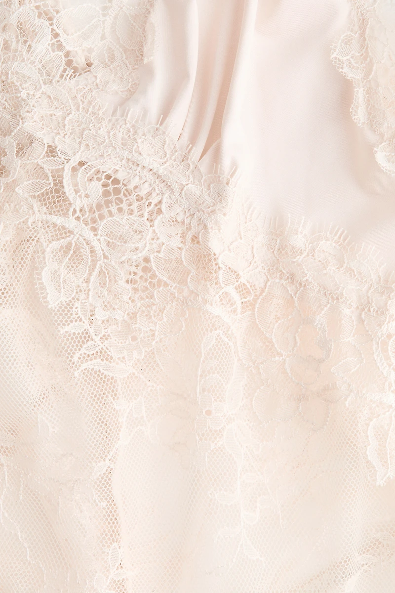 Microfiber and Lace Bodysuit