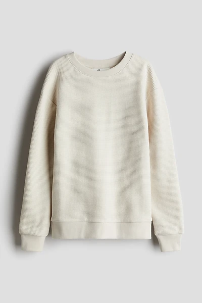 Waffled Cotton Sweatshirt