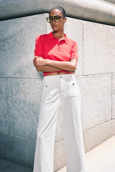 Wide High Ankle Jeans