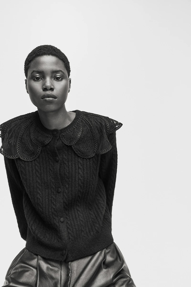 Lace-Collar Cardigan