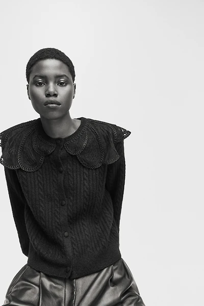 Lace-Collar Cardigan