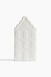 House-Shaped Stoneware Holiday Decoration