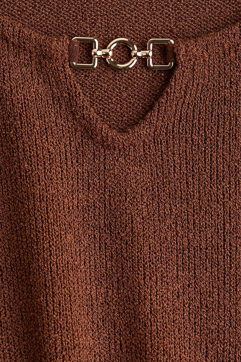 Knit Dress with Flared Skirt