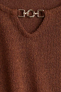 Knit Dress with Flared Skirt