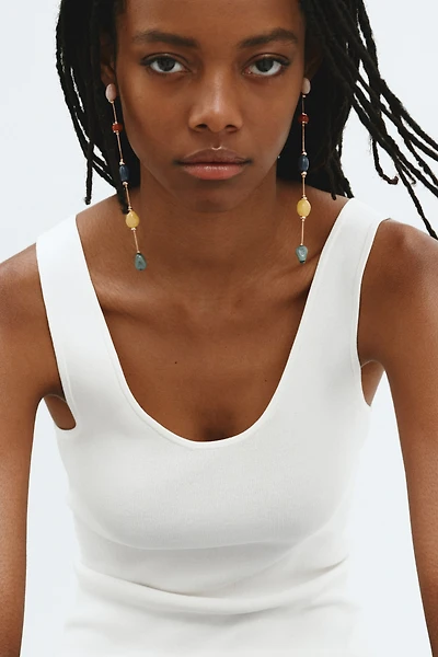 Beaded Pendant Earrings