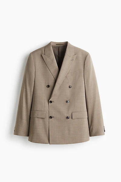 Regular-Fit Wool-Blend Double-Breasted Jacket