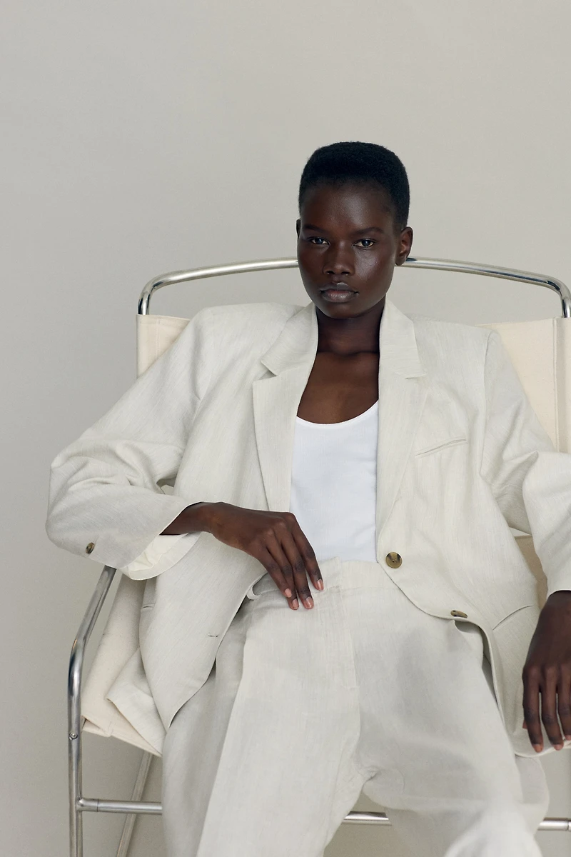 Blazer en lin mélangé