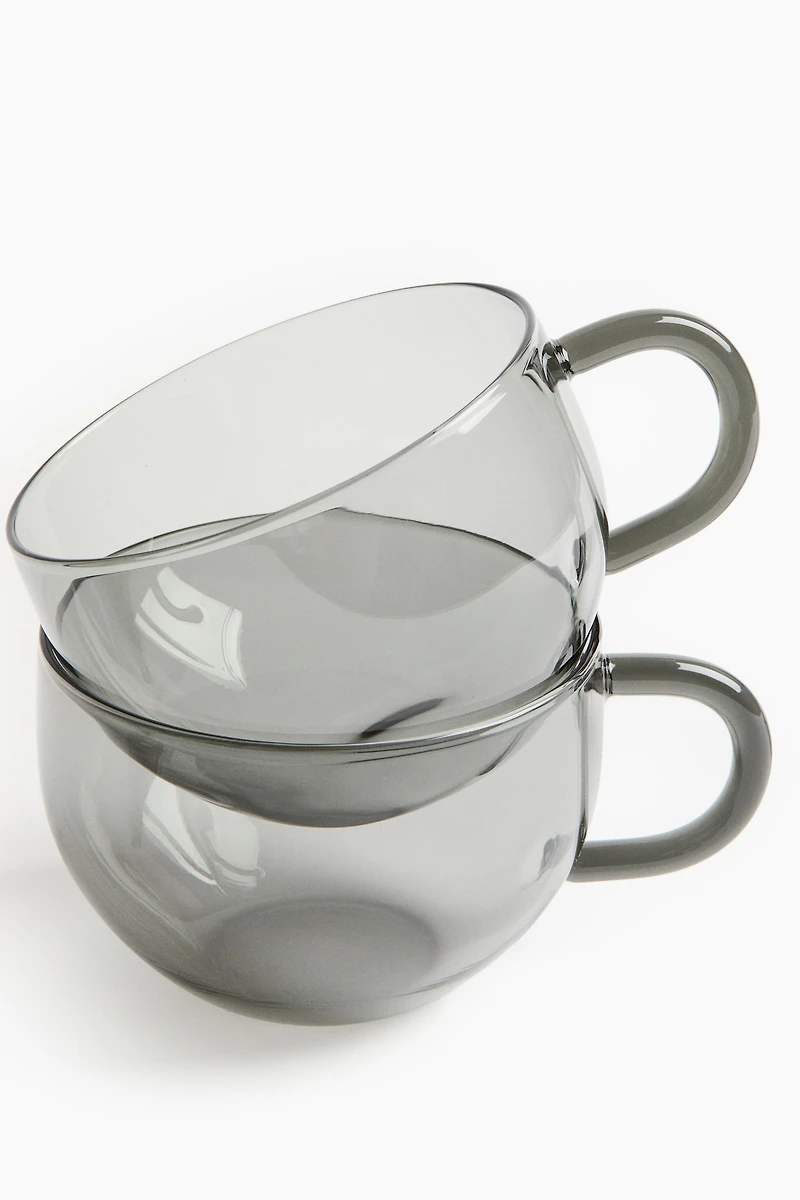 Lot de 2 tasses en verre