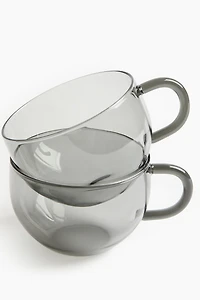 Lot de 2 tasses en verre