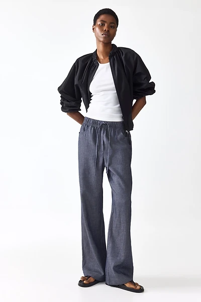 Straight-Leg Drawstring Pants