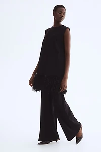 Wide-Leg Jersey Pants