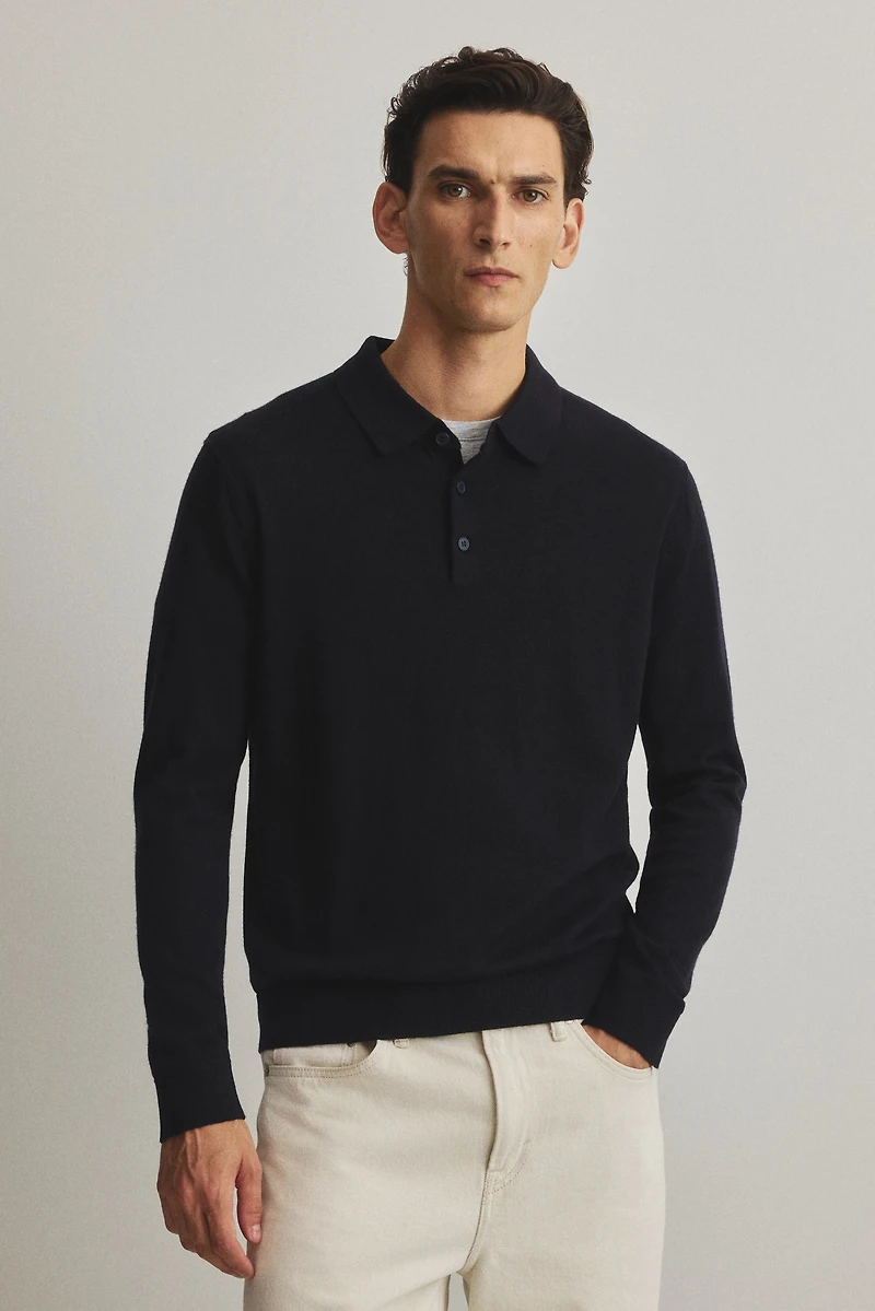Regular-Fit Merino Wool Polo Shirt