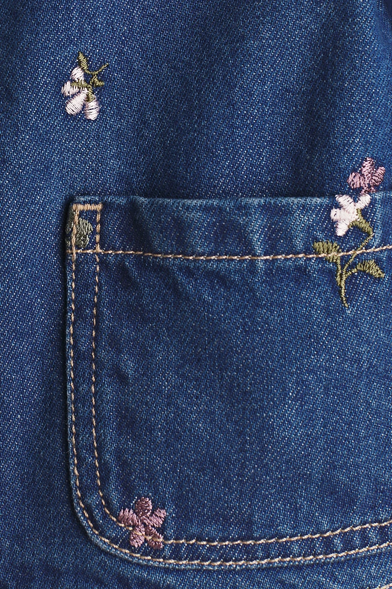 Embroidered-Detail Denim Jacket