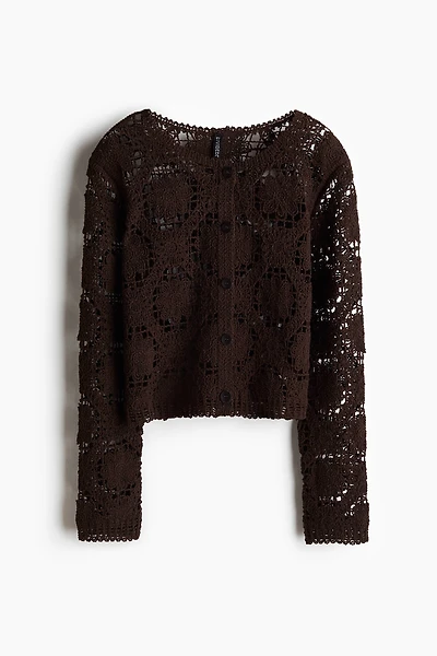 Crochet-Look Cardigan