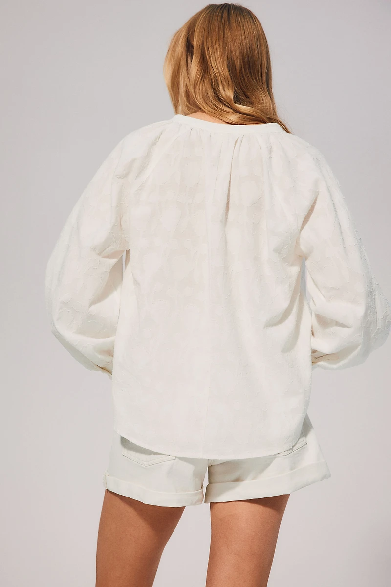 Blouse en tissu jacquard