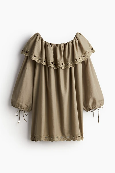 Off-the-shoulder Cotton Dress