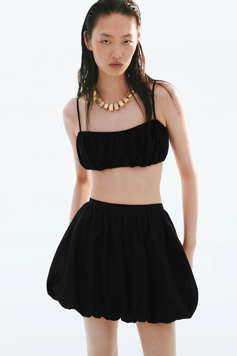 Bubble-Hem Mini Skirt