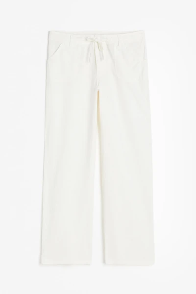 Linen-blend Straight Pants